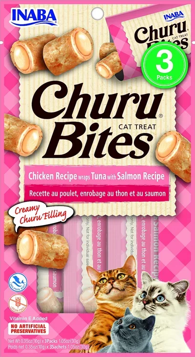 INABA BITES CAT CHICKEN RECIPE WRAPS TUNA WITH SALMON RECIPE