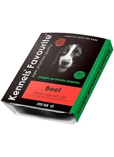 KENNELS FAVOURITE SINGLE PROTEIN STEAMED BEEF 395 GR