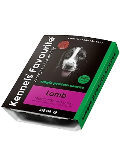 KENNELS FAVOURITE SINGLE PROTEIN STEAMED LAMB 395 GR