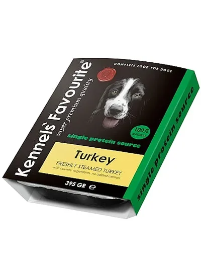 KENNELS FAVOURITE SINGLE PROTEIN STEAMED TURKEY 395 GR