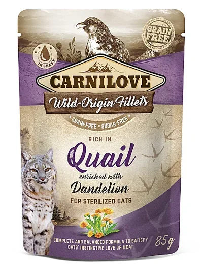 CARNILOVE CAT QUAIL POUCH 85GR