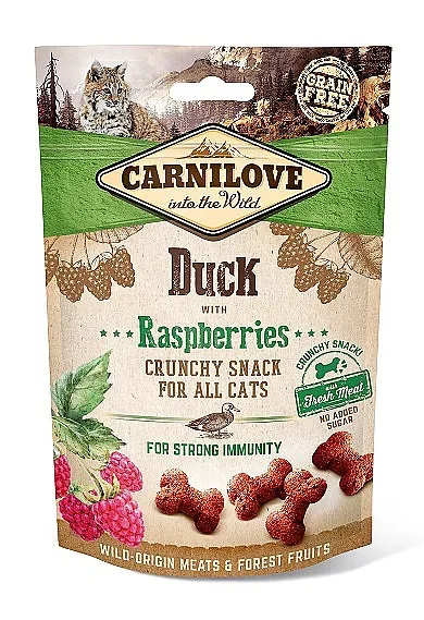 CARNILOVE CRUNCHY SNACK DUCK WITH RASPBERRIES 50 GR