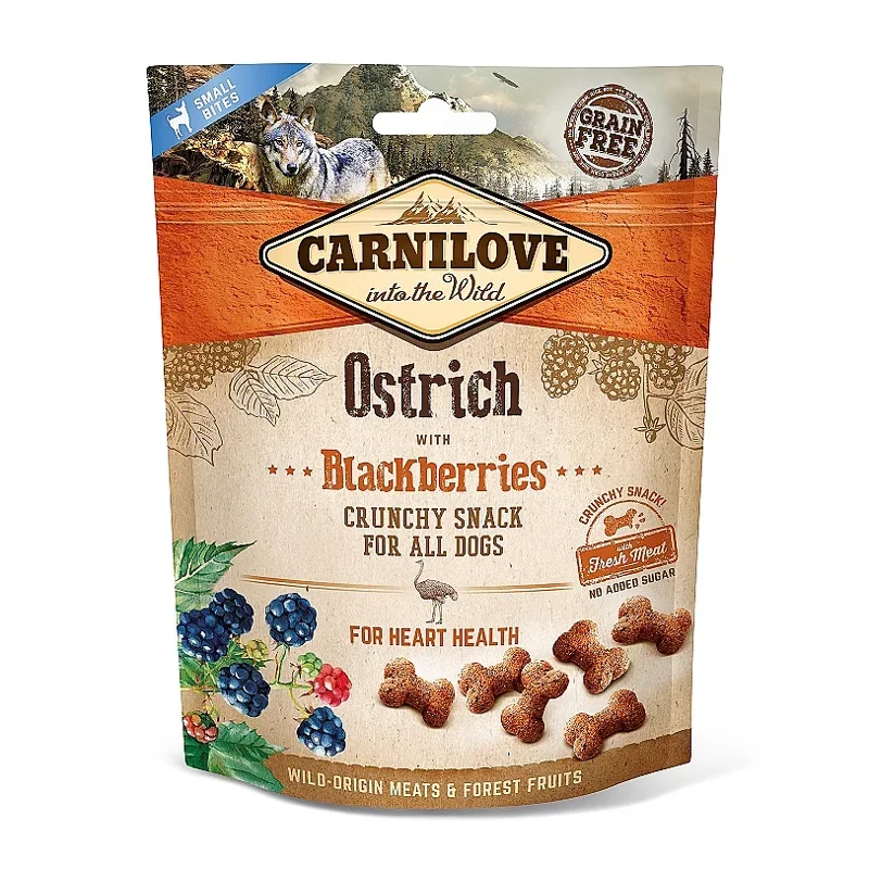 CARNILOVE CRUNCHY SNACK OSTRICH WITH BLACKBERRIES 200 GR