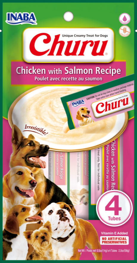 INABA CHURU DOG CHICKEN WITH SALMON RECIPE.