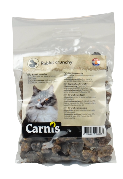 Carnis crunchy 100% rabbit (kattensnack) 75gr