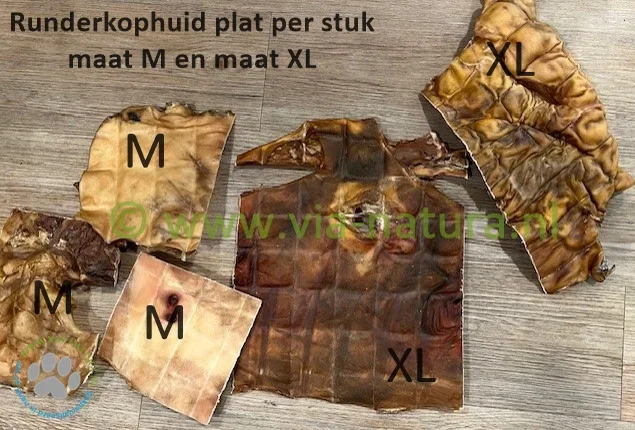 RUNDERKOPHUID PLAT PER STUK XL