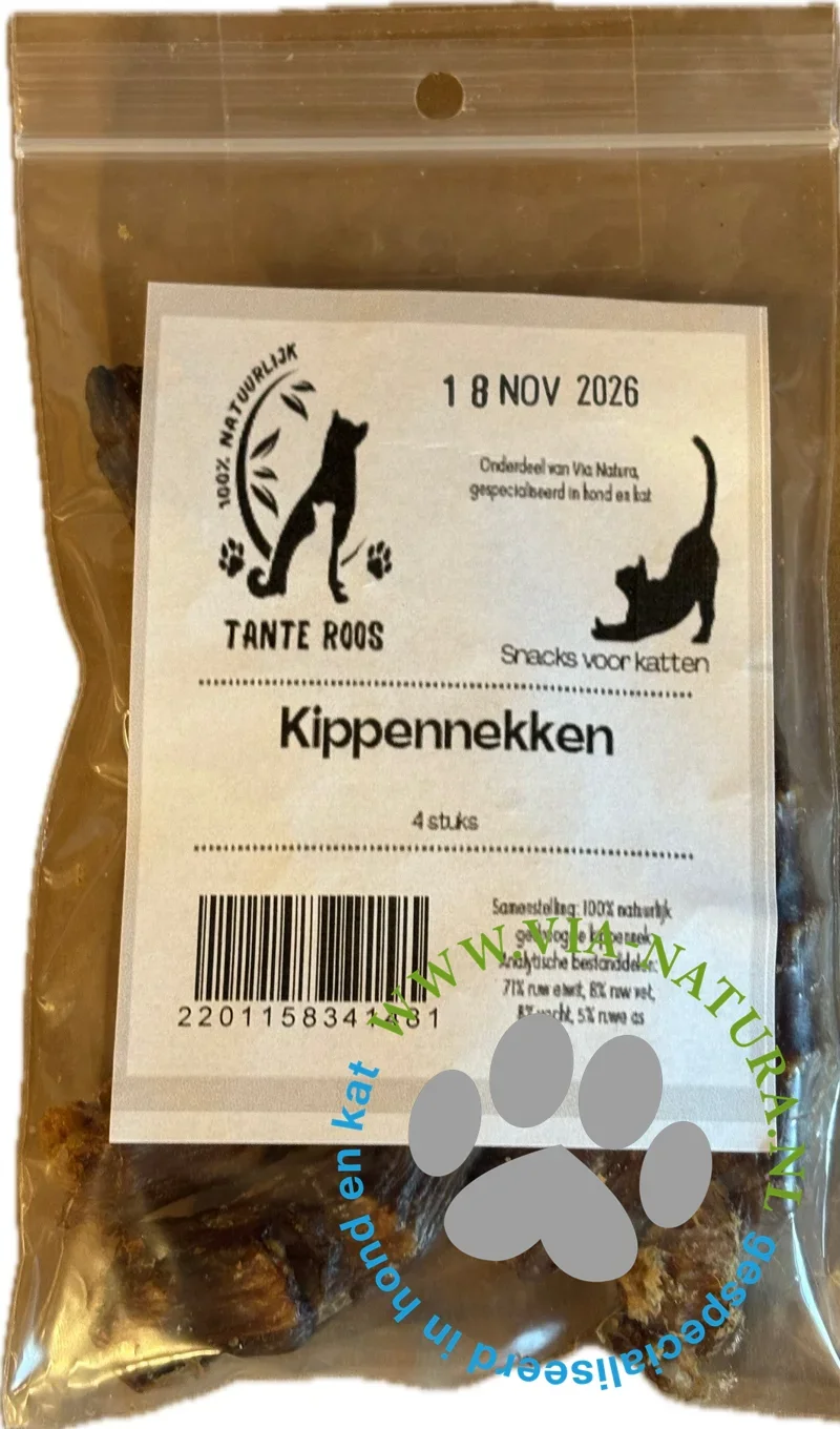 TANTE ROOS - KIPPENNEKKEN VOOR KATTEN - 4 STUKS