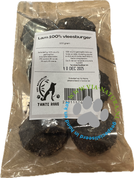 TANTE ROOS - VLEESBURGER LAM 100 GRAM