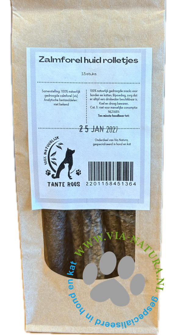 TANTE ROOS - ZALMFOREL HUID ROLLETJES 15 STUKS
